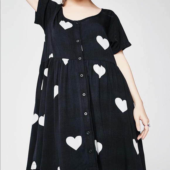 Lazy Oaf Dresses & Skirts - Lazy Oaf Mono Heart Spot Dress